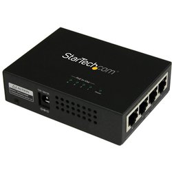 4ポートギガビット対応PoEインジェクタ（ミッドスパン） IEEE 802.3at/af準拠PoE給電アダプタ POEINJ4G