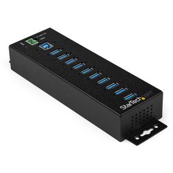 10ポートUSB-Aハブ/セルフパワー対応（ACアダプタ付属）/サージ保護/業務用メタルUSB 3.0ハブ/ DINレール、壁面、デスク下への取付可能/High Speed USB 3.1 Gen 1 5Gbps対応ハブ HB30A10AME