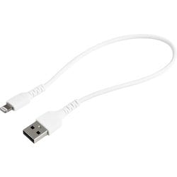 高耐久Lightning - USB-Aケーブル/30cm/ホワイト/アラミド繊維補強/iPhone 12、iPad対応/Apple MFi認証/アップルライトニング - USB Type-A充電同期ケーブル RUSBLTMM30CMW