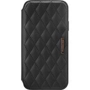 PG-21NGF07BK [iPhone 13 Pro用 ガラスフリップケース キルティング調ブラック]