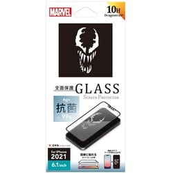 PG-DGL21K08VEN [iPhone 13用 抗菌液晶全面保護ガラス ヴェノム]