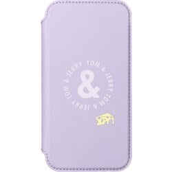 PG-WGF21J01TAJ [iPhone 13 mini用 ガラスフリップケース トムとジェリー/パープル]
