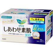 ロリエ しあわせ素肌 通気超スリムタイプ 300 昼夜兼用 羽つき 30cm 13個 [生理用ナプキン]