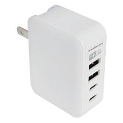 USB AC充電器 合計24W USB-A×2/USB-C×2 自動識別IC搭載 折りたたみ式プラグ採用 ホワイト AC-037