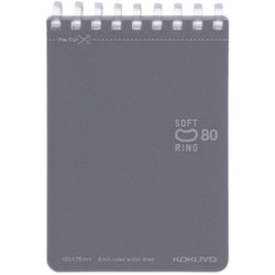 ソフトリングメモ ドット入り罫線 A7 80枚 ダークグレー メ-SV378BT-DM