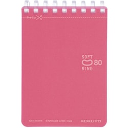 ソフトリングメモ ドット入り罫線 A7 80枚 ライトピンク メ-SV378BT-LP