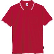 ライン入りベーシックドライポロシャツ（ポリジン加工） MS3121 3 レッド GMサイズ [フィットネス シャツ レディース]