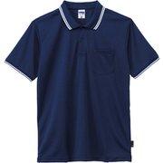 ライン入りベーシックドライポロシャツ（ポリジン加工） MS3121 8 ネイビー GSサイズ [フィットネス シャツ レディース]