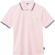 ライン入りベーシックドライポロシャツ（ポリジン加工） MS3121 9 ライトピンク GMサイズ [フィットネス シャツ レディース]