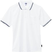 ライン入りベーシックドライポロシャツ（ポリジン加工） MS3121 15 ホワイト GLサイズ [フィットネス シャツ レディース]