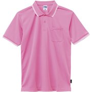 ライン入りベーシックドライポロシャツ（ポリジン加工） MS3121 19 ピンク GLサイズ [フィットネス シャツ レディース]
