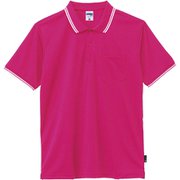 ライン入りベーシックドライポロシャツ（ポリジン加工） MS3121 29 ショッキングピンク GLサイズ [フィットネス シャツ レディース]