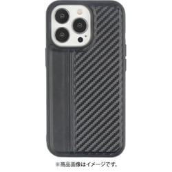 AC-P21P-GP BK [iPhone 13 Pro用 カーボン/レザー調バックカバー ブラック]