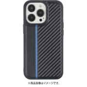 AC-P21P-GP BL [iPhone 13 Pro用 カーボン/レザー調バックカバー ブラック/ブルーライン]