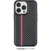 AC-P21P-GP RD [iPhone 13 Pro用 カーボン/レザー調バックカバー ブラック/レッドライン]
