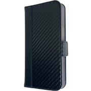 AC-P21P-PB BCB [iPhone 13 Pro用 カーボン/レザー調ブックタイプケース ブラック]