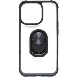 AC-P21P-TR BK [iPhone 13 Pro用 耐衝撃TPUフレーム+背面クリアPCバックカバーリング付き ブラック]