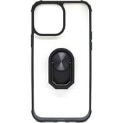 AC-P21X-TR BK [iPhone 13 Pro Max用 耐衝撃TPUフレーム+背面クリアPCバックカバーリング付き ブラック]