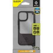 PM-A21ANEST3BK [iPhone13 mini用 耐衝撃 ハイブリッドケース NESTOUT Lake ストラップ付 背面クリア ブラック]