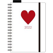 ダイアリー 2022年 マンスリー リングノート CUORE A6サイズ ホワイト DMA61-SH-11