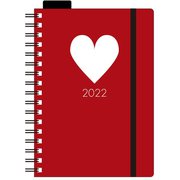 ダイアリー 2022年 マンスリー リングノート CUORE A6サイズ レッド DMA61-SH-12
