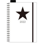 ダイアリー 2022年 マンスリー リングノート STAR B6サイズ ホワイト DMB61-SH-01