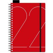 ダイアリー 2022年 マンスリー リングノート CUOIO B6サイズ レッド DMB61-C1-23