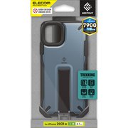 PM-A21BNESTTBU [iPhone13用 ハイブリッドケース NESTOUT Trekking ストラップホール付 スモーキーブルー]