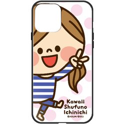ghp7160-bk-b-ip13 [iPhone 13用ケース B.カワイイ主婦ドット アグリム ハイブリッドケース]