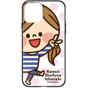 ghp7160-bk-b-ip13 [iPhone 13用ケース B.カワイイ主婦ドット アグリム ハイブリッドケース]