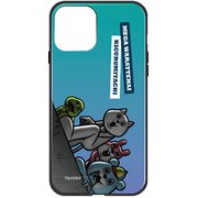 ghp7153-bk-b-ip13mini [iPhone 13 mini用ケース B.ブルー ポテ豆 ハイブリッドケース]