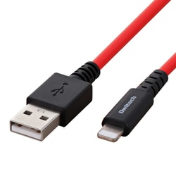 OWL-CBKLT2SRR12-BKRE [USB Type-A （オス） - Lightning （オス）ケーブル 1.2m ブラック×レッド]