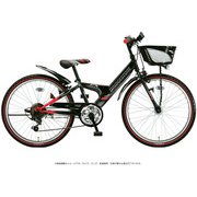ジュニア向け自転車 エクスプレスジュニア 24型 外装6段変速 ダイナモランプモデル ブラック&レッド EXJ46 1A942B0