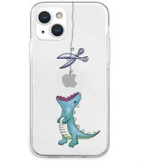 AK20977i13 [iPhone 13用 ソフトクリアケース はらぺこザウルス グリーン]