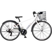 ジュニア向け自転車 装着済みシュラインオプション（シュラインバスケット、シュラインバスケットステー、チェーンケース、バッテリーライト取付パーツ） 26サイズ 外装7段変速 P.Xオーロラホワイト SHL61Y 1A1A1C0