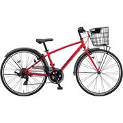 ジュニア向け自転車 装着済みシュラインオプション(シュラインバスケット、シュラインバスケットステー、チェーンケース、バッテリーライト取付パーツ) 26サイズ 外装7段変速 F.Xピュアレッド SHL61Y 1A1A1D0