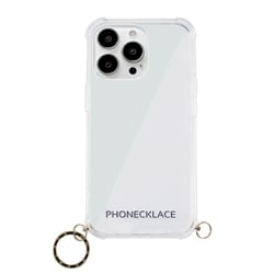 PN21611i13PGD [iPhone 13 Pro用 ストラップ用リング付きクリアケース ゴールドチャーム]