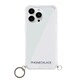 PN21612i13PBK [iPhone 13 Pro用 ストラップ用リング付きクリアケース ガンブラックチャーム]