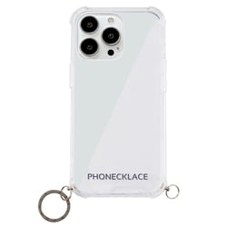 PN21617i13PMBK [iPhone 13 Pro Max用 ストラップ用リング付きクリアケース ガンブラックチャーム]