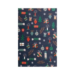ラッピングペーパー ロール クリスマスアソートネイビー 76-739