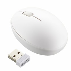 ワイヤレスマウス 無線（2.4GHz）接続式 BlueLED 3ボタンタイプ 充電式 抗菌 静音 Sサイズ ホワイト PC-SMW01BS3SR-W