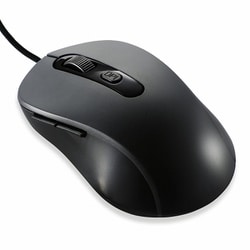 有線マウス USB接続式 BlueLED 5ボタンタイプ 速度切替 抗菌 静音 Mサイズ ブラック PC-SMUBS5M-K