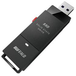 外付けSSD スティック型 SSD-SCTU3Aシリーズ 2TB USB 3.2（Gen2）対応 USB-A接続 Type-Cコネクタ付属 PC/TV録画向け ケーブルレス 耐衝撃 ブラック SSD-SCT2.0U3-BA