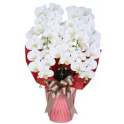 豪華版胡蝶蘭(造花) 5本立て ホワイト/ピンク