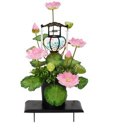 シルク盛花水光蓮 提灯タイプ ピンク