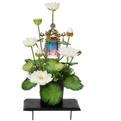 シルク盛花水光蓮 バルブ灯タイプ 白