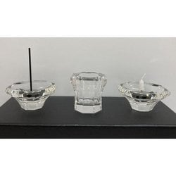 クリスタル具足(ローソク立・線香立・水差し)