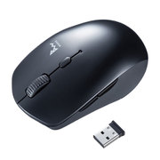 マウス Bluetooth ワイヤレス 無線 両対応 静音 ブルーLED 5ボタン マルチペアリング レシーバー収納 戻る/進むボタン搭載 カウント切り替え機能 機能割り当て 中型サイズ Bluetooth5.0 2.4GHz ブラック MA-WBTBL193BK