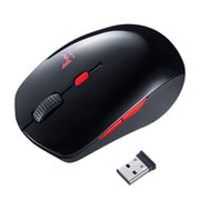 マウス Bluetooth ワイヤレス 無線 両対応 静音 ブルーLED 5ボタン マルチペアリング レシーバー収納 戻る/進むボタン搭載 カウント切り替え機能 機能割り当て 中型サイズ Bluetooth5.0 2.4GHz ブラックレッド MA-WBTBL193BKR