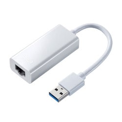 有線LANアダプター USB-LAN変換アダプタ ギガビット USB3.2Gen1 USB A ケーブル一体型 ケーブル長9cm Windows/Mac/Nintendo Switch対応 ホワイト USB-CVLAN1WN